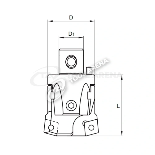 Блок расточной, черновой 75° с режущими пластинами в гнездах ползунов, под пластинку CN☐☐ 1204☐☐R. Pinzbohr, D 05475 402 N. фото